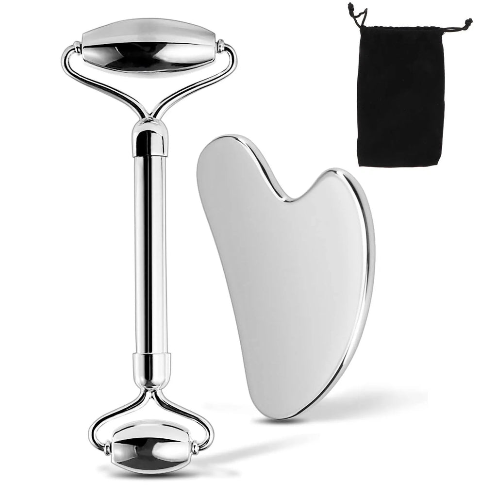 1/2/3PCS Stainless Steel Facial Roller Metal Gua Sha Facial Tools Face Body Treatment Lymphatic Drainage, Facial Tension,Durable