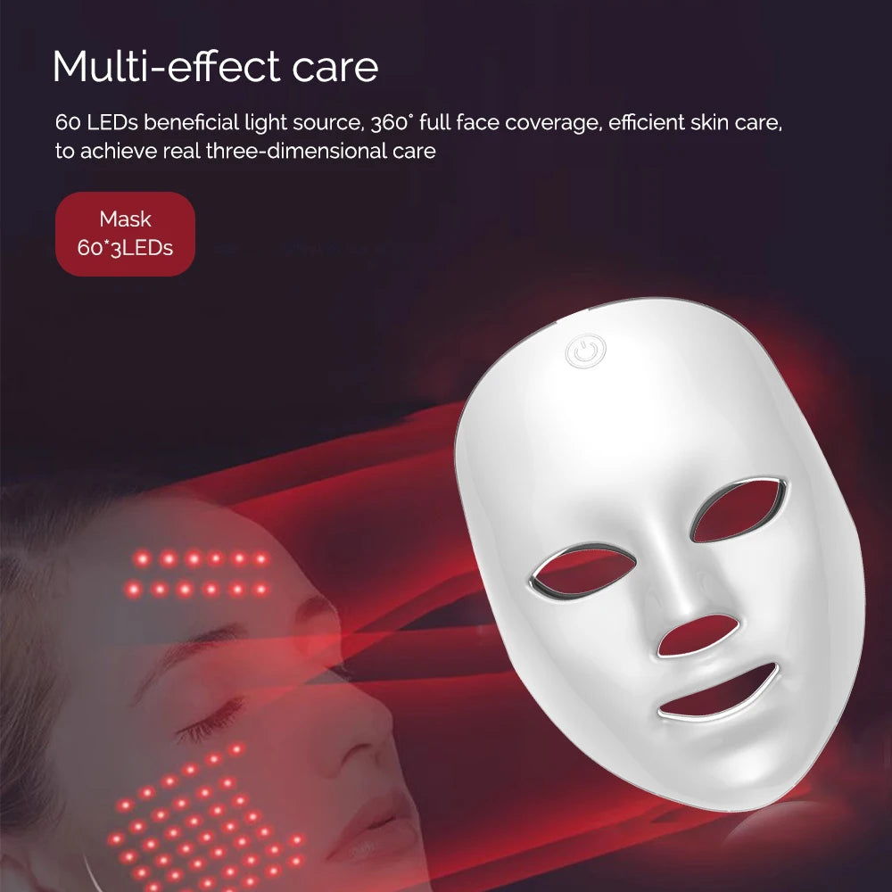 LED Glow Mask: tu Rutina de Cuidado Facial con 7 Colores de Luz ✨